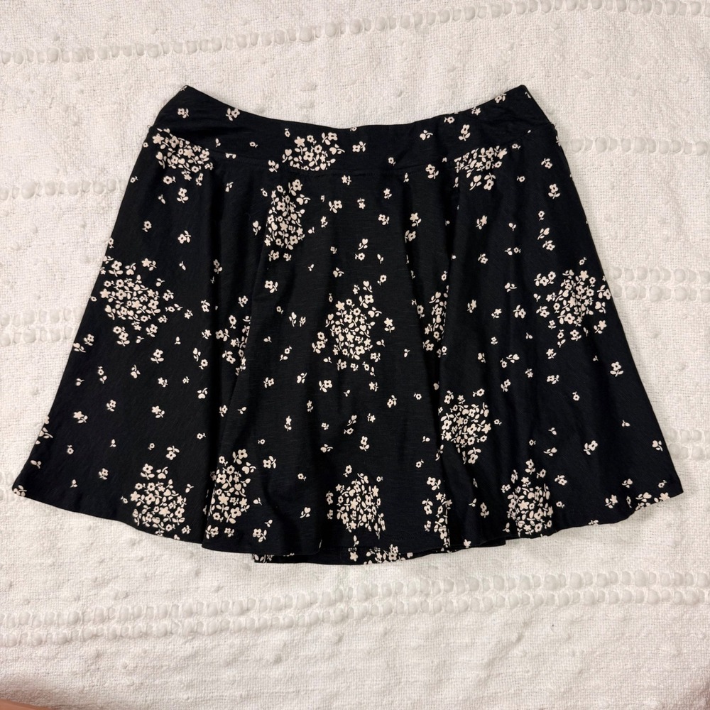Toad&Co Black Floral Skort Womens Small Tencel Organic Cotton Active Skirt